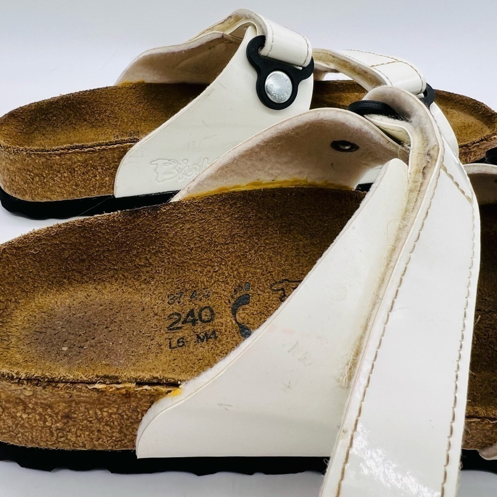 BIRKIES UNISEX WHITE VELCRO SLIP ON SANDALS SIZE W6 M4 - Picture 14 of 14